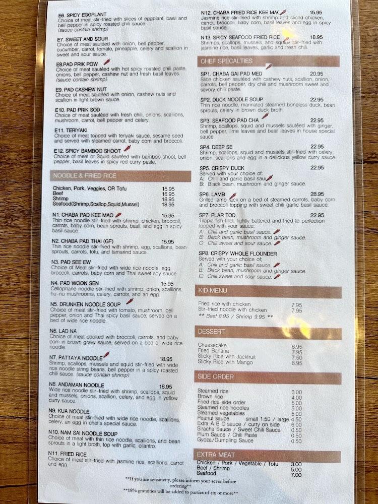 Chaba Thai Bistro Menu image 3
